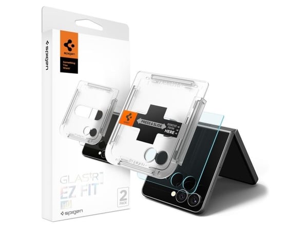 Spigen GLAS.tR EZ Fit HD, Samsung, Galaxy Z Flip 7, Gjennomsiktig, 2 stykker