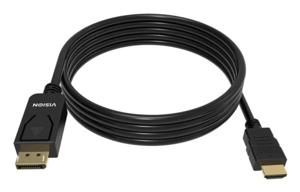 VISION - Adapterkabel - DisplayPort hann til HDMI hann - 2 m - svart - 8K 60Hz støtte