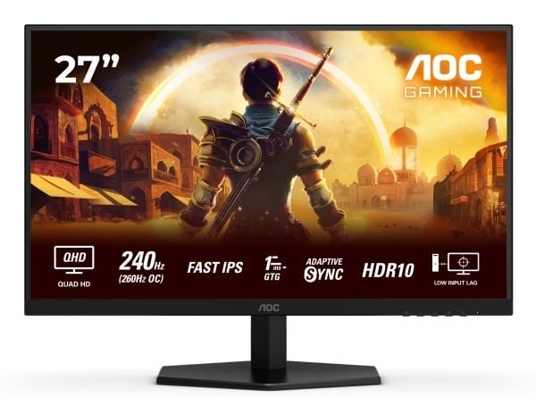 AOC G4 Q27G42ZE, 68,6 cm (27"), 2560 x 1440 piksler, Quad HD, LCD, 1 ms, Svart, Rød