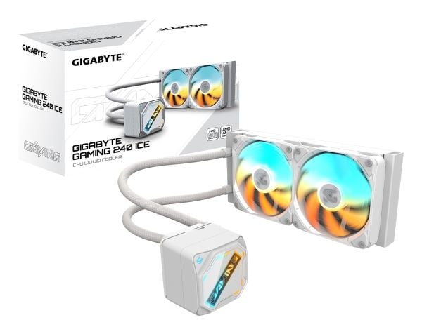 GIGABYTE GAMING 240 ICE - Væskekjølesystem for prosessor - Radiatorstørrelse: 240 mm - (for: LGA115x Socket, LGA1200, LGA1700, LGA1851, AM4, AM5) -...