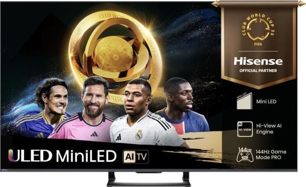 Hisense 50U7Q, LED-TV - (126 cm (50 tommer), svart (matt), UltraHD/4K, Mini-LED, Hi-View AI Engine, QLED Color, 144Hz panel) [Energiklasse E] (2001...