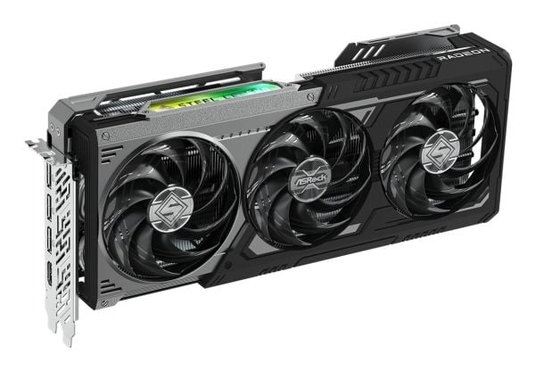 ASRock Steel Legend Radeon RX 9070 XT Dark 16GB - Grafikkort - Radeon RX 9070 XT - 16 GB GDDR6 - PCIe 5.0 x16 - 3 x DisplayPort, HDMI - boks