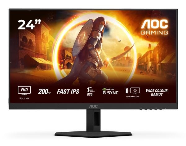 AOC G4 24G4HRE, 60,5 cm (23.8"), 1920 x 1080 pixel, Fuld HD, LED, 1 ms, Sort, Rød
