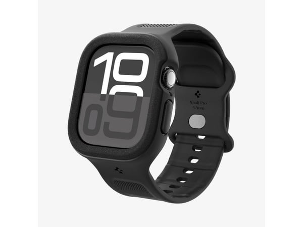 Spigen Vault Pro, Etui + bånd, Smartklokke, Svart, Apple, Apple Watch 10 (42mm), Rustfritt stål, Termoplastisk polyuretan (TPU)