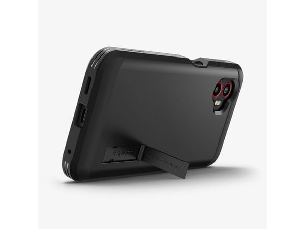 Spigen Tough Armor - Baksidedeksel for mobiltelefon - polykarbonat, termoplast-polyuretan (TPU) - svart - for Samsung Galaxy XCover7 Pro