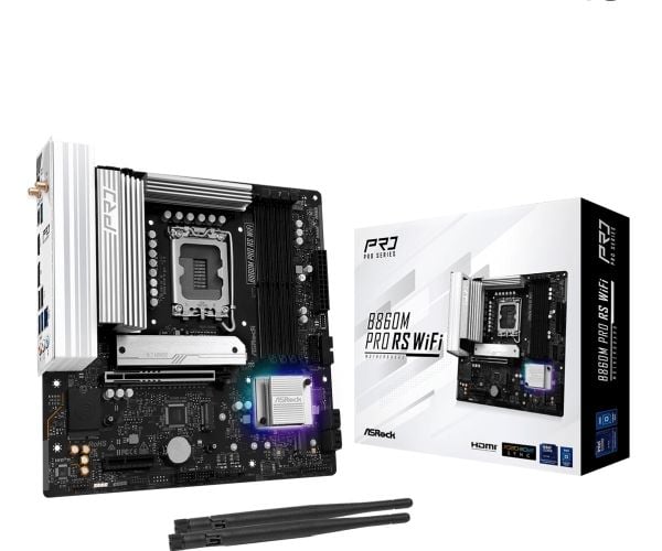 ASRock B860M Pro RS WiFi - Hovedkort - micro ATX - LGA1851-sokkel - B860 Chipset - USB-C 3.2 Gen 2x2, USB 3.2 Gen 1, USB-C 3.2 Gen 1 - 2.5 Gigabit ...