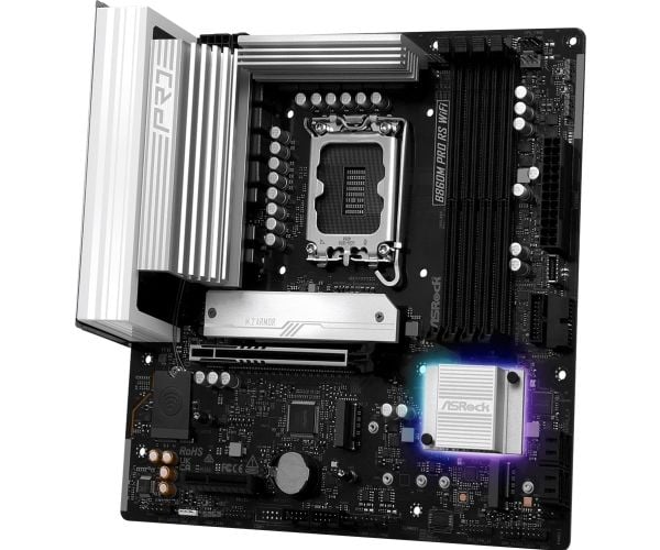 ASRock B860M Pro RS WiFi - Hovedkort - micro ATX - LGA1851-sokkel - B860 Chipset - USB-C 3.2 Gen 2x2, USB 3.2 Gen 1, USB-C 3.2 Gen 1 - 2.5 Gigabit ...