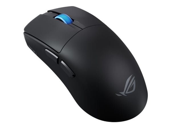 ASUS ROG Harpe II Ace - Mus - høyrehendt - optisk - 6 knapper - trådløs, kablet - USB 2.0, 2.4 GHz, Bluetooth 5.1 - USB trådløs mottaker - svart
