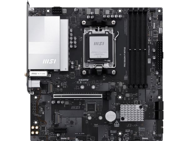 MSI PRO B840M-P WIFI6E - Hovedkort - micro ATX - Socket AM5 - AMD B840 Chipset - USB 3.2 Gen 2, USB-C 3.2 Gen 1, USB 3.2 Gen 1, USB-C 3.2 Gen2 - 2....