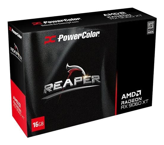 PowerColor Reaper Radeon RX 9060 XT - Grafikkortti - Radeon RX 9060 XT - 16 Gt GDDR6 - PCIe 5.0 x16 - HDMI, 2 x DisplayPort
