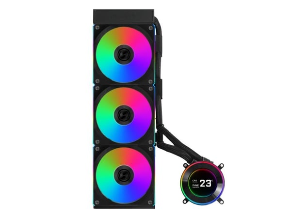 Lian Li  II Hydroshift II LCD-C 360CL, Alt-i-ett væskekjøler, 12 cm, Sort