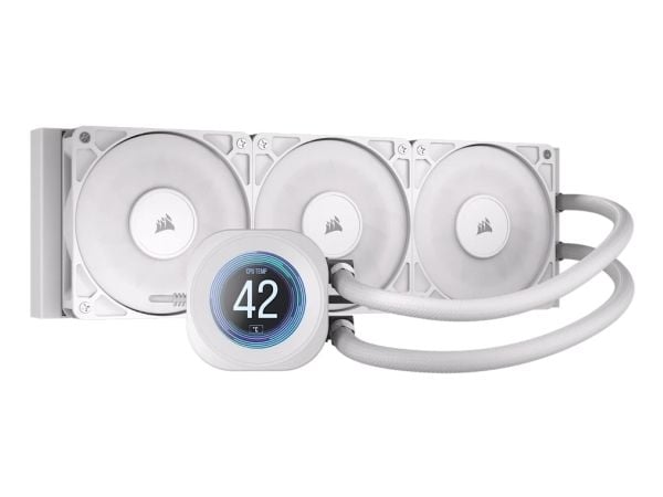 Corsair Nautilus 360 RS, All-in-one-nesteenjäähdytin, 12 cm, 2100 RPM, Valkoinen
