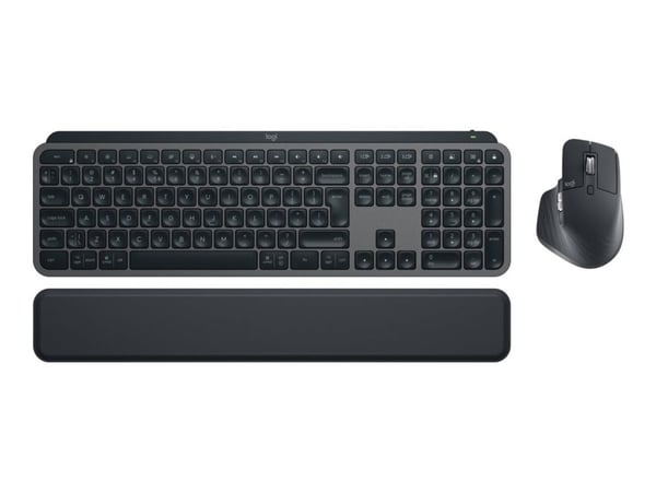 Logitech MX Keys S Combo - Tastatur- og mussett - bakbelysning - trådløs - Bluetooth LE - QWERTY - US International - tastsvitsj: Scissor-Key - gra...