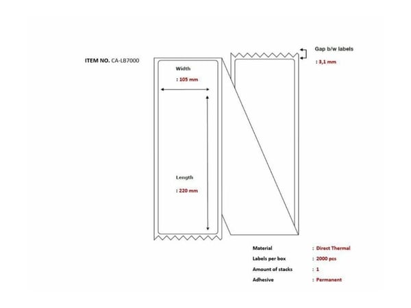 Capture - Permanet adhesiv - perforert - hvit - 105 x 220 mm 2000 etikett(er) listepapiretiketter