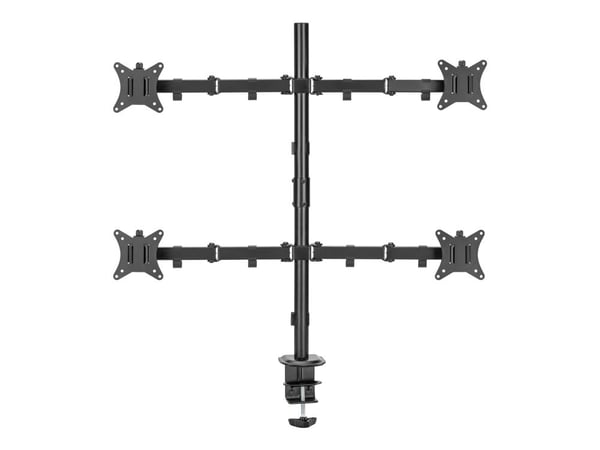 DELTACO - Monteringssats (montering på skrivbord) - för platt panel - quad, tilt, swivel, rotate, 9 kg - svart - skärmstorlek: 13"-32"