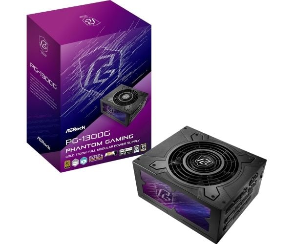 ASRock Phantom Gaming PG-1300G - Strømforsyning (intern) - ATX 3.1 - 80 PLUS Titanium - Cybenetics Platinum - 1300 watt