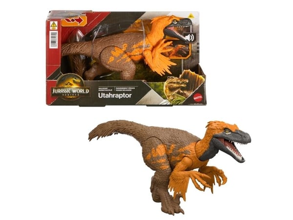 Jurassic World WILD ROAR Utahraptor, 4 år, Flerfarget, Plast