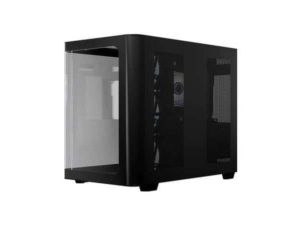 Kotelo MidiTower ATX 8001B Dark USB3.2,ilman virtalähdettä,Pro-Strom-Dark