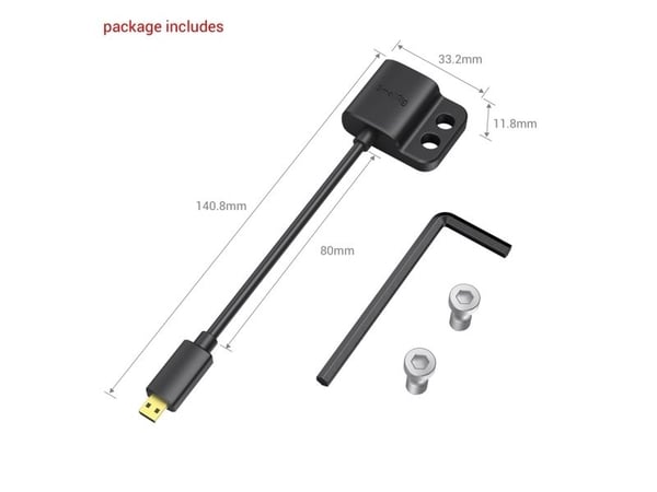 SmallRig 3021, 0,14 m, HDMI Typ D (micro), HDMI Typ A (standard), Svart
