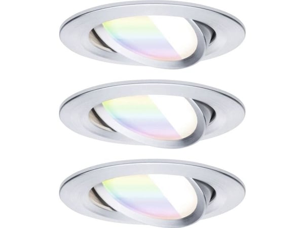 Paulmann 92435 LED-innfeltslampe i tak, LED innbygningslys 6 W aluminium (dreibar)