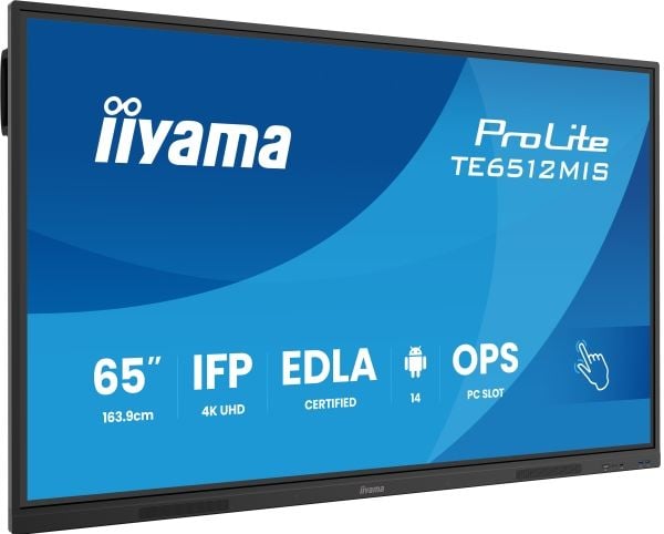 iiyama ProLite TE6512MIS-B4AG - 65" Diagonalklasse (64.5" synlig) LED-bakgrunnsbelyst LCD-skjerm - interaktiv digital skilting - med berøringsskjer...