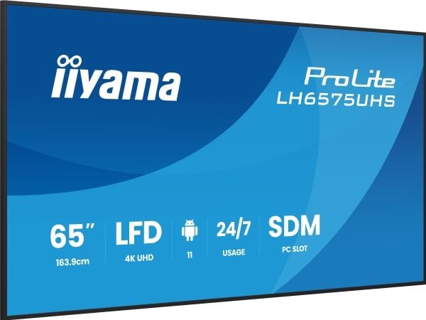 iiyama 65\W LCD 4K UHD IPS, nestekidenäyttö LCD