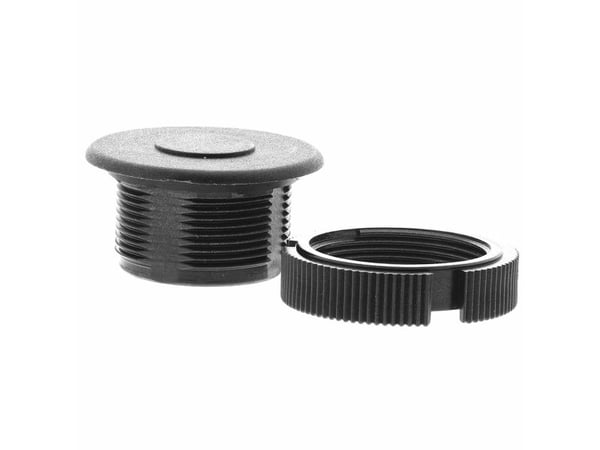 SCHNEIDER ELECTRIC sokkotulppa musta muovi 22mm, sis. mutterin