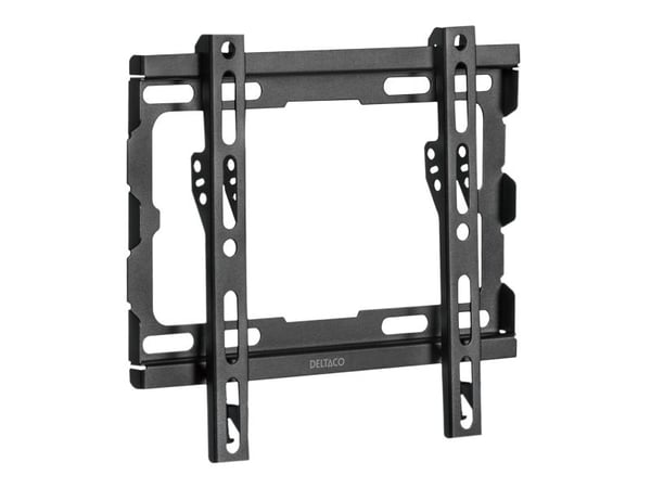 DELTACO - Monteringssett (veggmontering) - lavprofils og fast - for flatpanel - svart - skjermstørrelse: 23"-43"