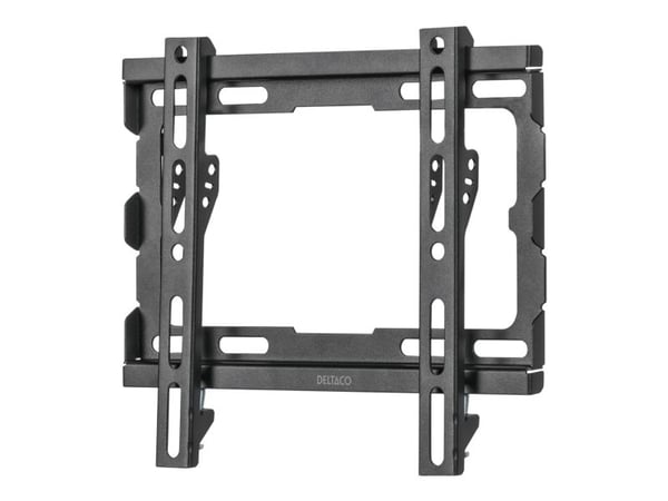DELTACO - Monteringssett (veggmontering) - lavprofils og fast - for flatpanel - svart - skjermstørrelse: 23"-43"