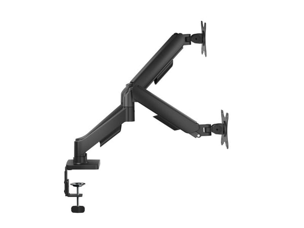 DELTACO - Monteringssett (dobbel skjermfeste) - for flatpanel - mekanisk fjær, 9kg - svart - skjermstørrelse: 17"-32" - skrivebordsmonterbar