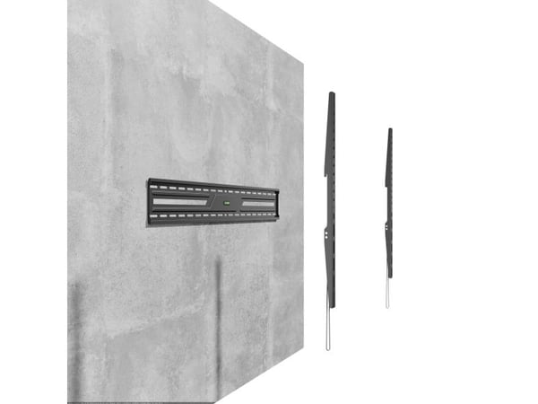 DELTACO - Monteringssett (veggmontering) - for buet / flatt panel - tungt nyttig, 75 kg, fast - låsbar - svart - skjermstørrelse: 43"-100"