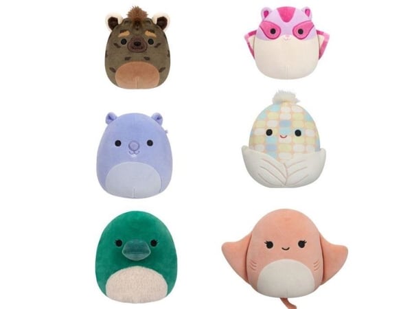 Kosedyr Squishmallows i ulike farger