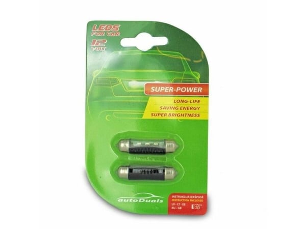 T-Way CAR BULBS LED SV8.5 41 mm hvit 2 stk