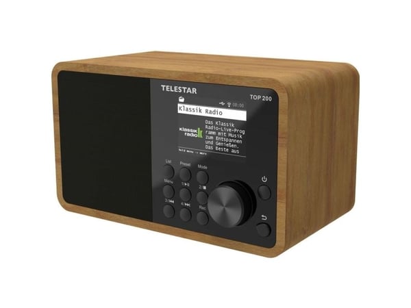 Langaton radio Telestar TELESTAR TOP 100 Schwarz DAB+, FM Akun lataustoiminto, ladattava, herätystoiminto Musta