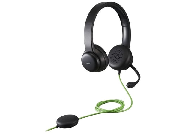 Acer AHW250 - Retail Pack - hodesett - on-ear - kablet - USB-A - svart