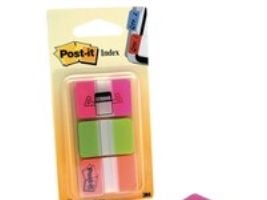 Post-it Index 686-PGO - Flikar med dispenser - 25.4 x 38 mm - 66 ark (3 x 22) - rosa, grön, orange