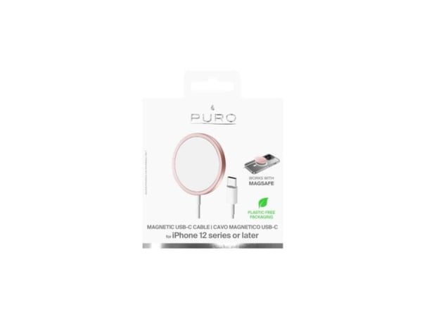 Puro Magnetico induktiv lader med MagSafe 1 m - rosa