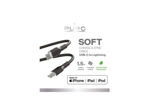 Puro USB-C - Lightning USB-kaapeli 1,5 m musta (PUR685)