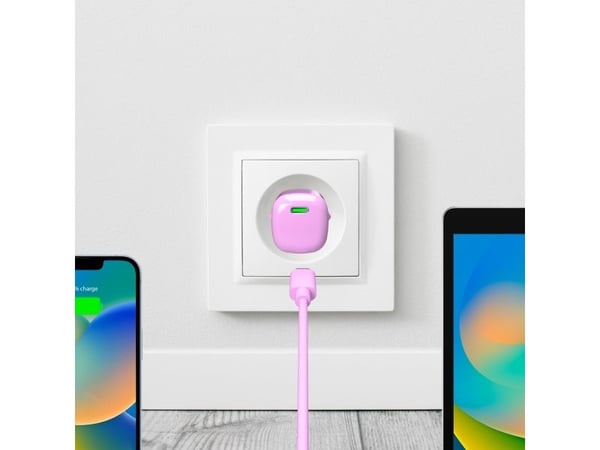 Puro 20W GaN USB-C verkkolaturi - vaaleanpunainen
