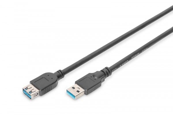 DIGITUS - USB-förlängningskabel - USB typ A (hane) till USB typ A (hona) - USB 3.0 - 3 m - formpressad - svart