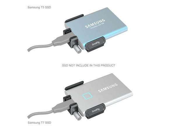 SmallRig 3272, SSD-beslag, Sort, Aluminium, Rustfrit stål, 1/4-20", Samsung T5/T7 SSD, 57 mm