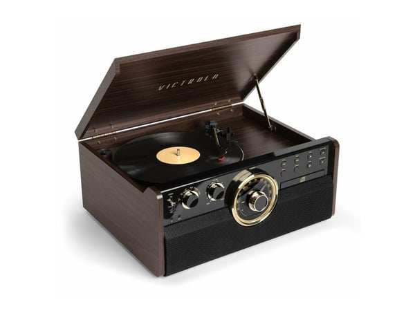 Victrola VTA-270B-ESP, Hihnakäyttöinen levysoitin, Ruskea, 50 dB, A2DP, AVRCP, 10 m, 10 W