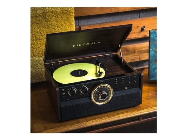 Victrola VTA-270B-ESP, Hihnakäyttöinen levysoitin, Ruskea, 50 dB, A2DP, AVRCP, 10 m, 10 W
