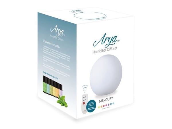Arya HD Mercury, Tank, Ultrasonisk aromadiffusor, 0,1 l, 8 timer, 12 W