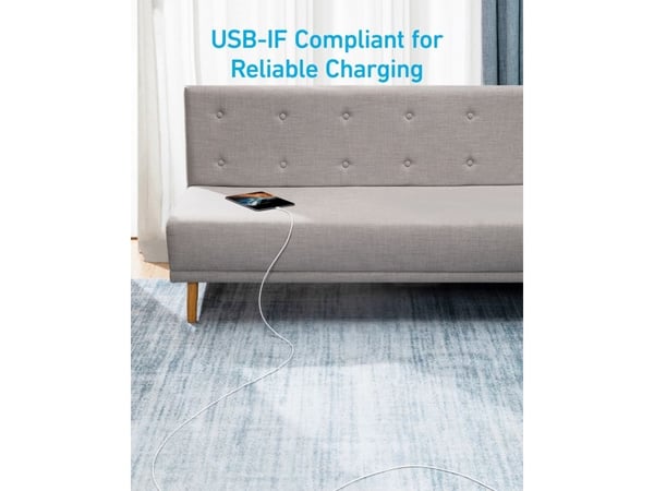 Anker A81F7G21, 3 m, USB C, USB C, Vit