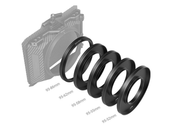 SmallRig 3383, Suodattimen pidikkeen sovitinrengas, 9,5 cm, Musta, 9,5 cm, Alumiini, 137 g