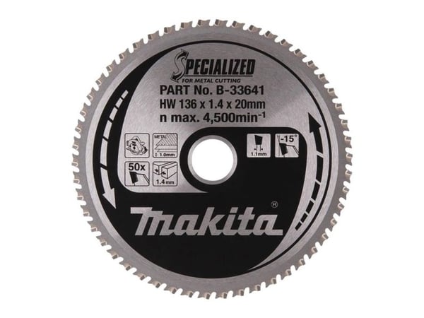 Makita Specialized - Sirkelformet sagblad - for metall - 136 mm - 50 tenner