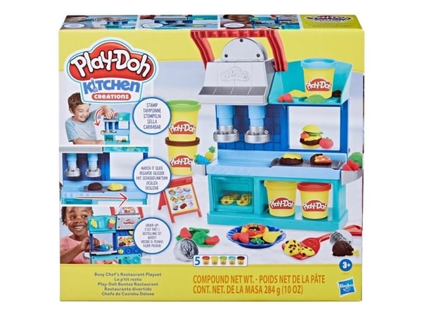 Play-Doh Kitchen Creations Busy Chef''s Restaurant -leikkisetti, Muovailuvahasetti, Monivärinen, Lapsi, 3 vuosi/vuosia, Kiina, 1,03 kg