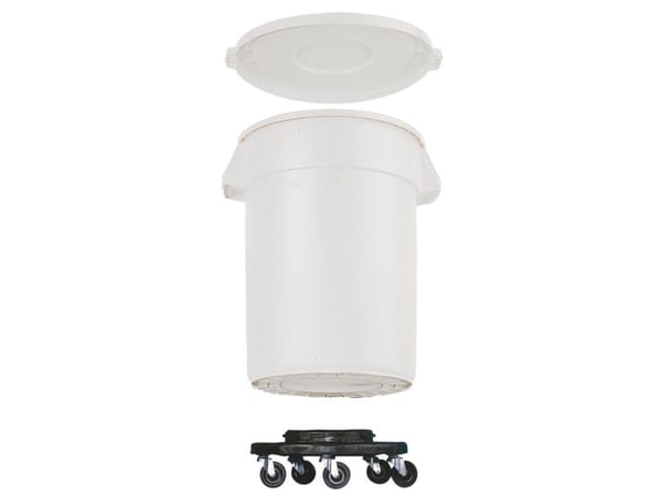 Soptunna Rubbermaid Brute vit plast 75,7 l med hjul och lock