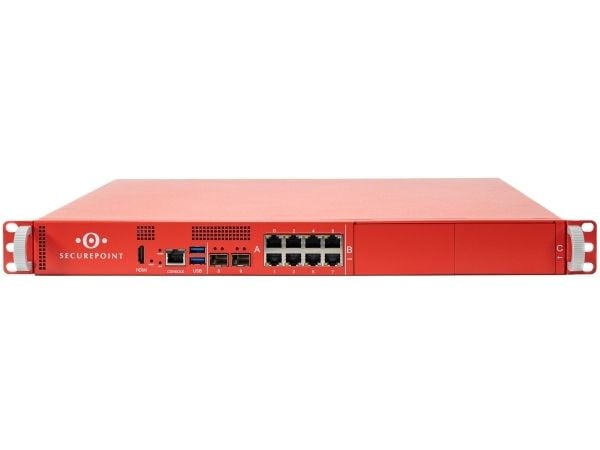 Securepoint RC400RR G6, 49 Gbit/sek., 2,7 Gbit/sek., 5,3 Gbit/sek., 500 bruger(e), AES, Ledningsført